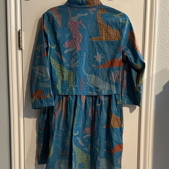 Sheridan French Colorful Animal Giraffe Print Midi Dress Women’s Small Cotton - Picture 6 of 9